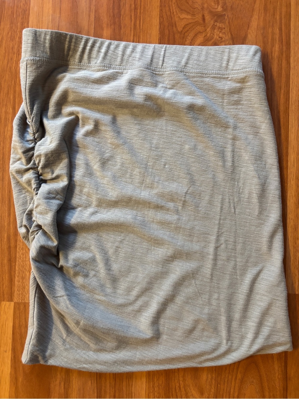 James Perse Ruched Mini Skirt-Gray, Size 0